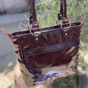 NW Nordstrom 💯 Patent Leather bag Sz 13”x10”